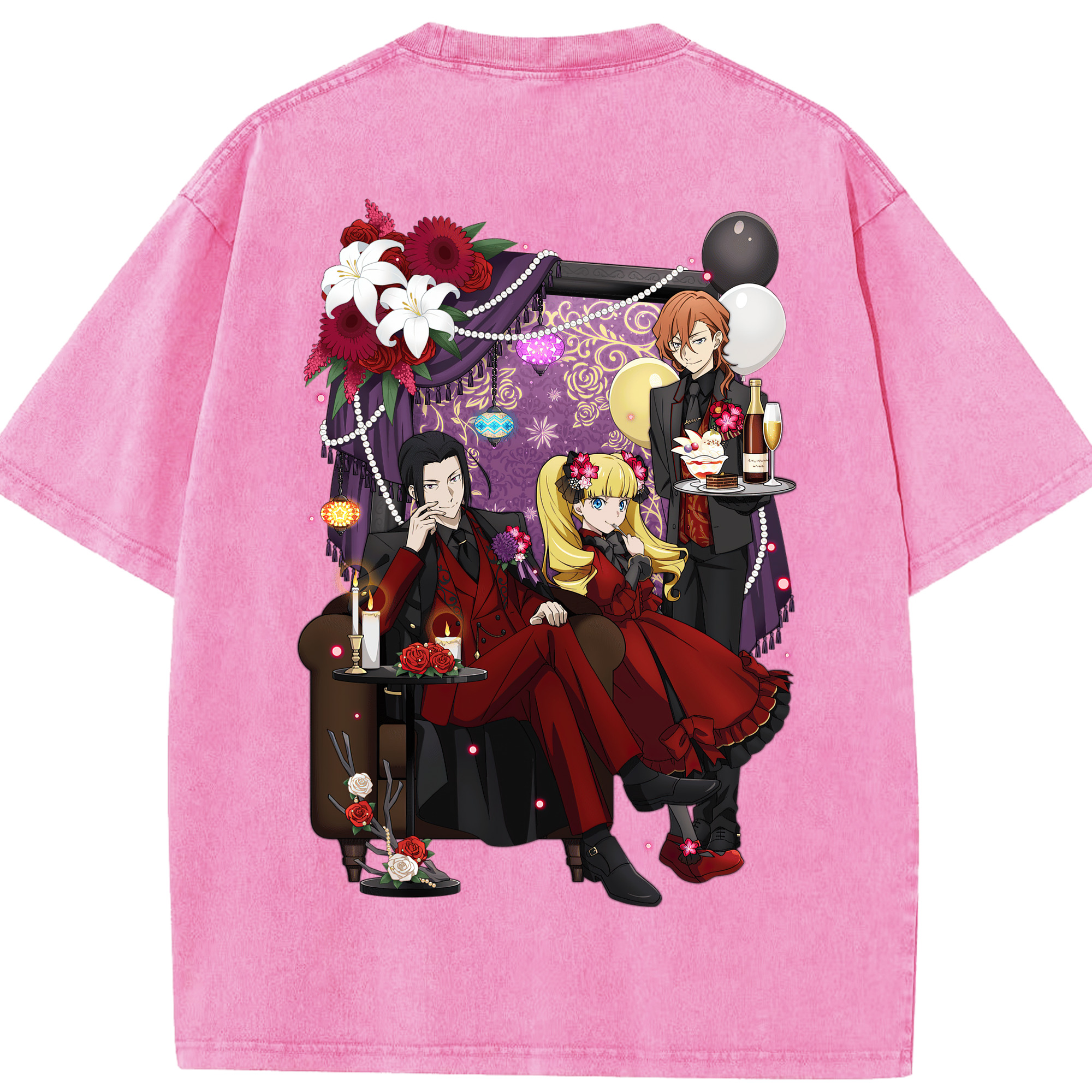 （画像用） 文豪ストレイドッグス Bungo Stray Dogs 綿100% ヴィンテージ風 半袖Tシャツ（背面プリント）